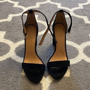 J crew suede round block high heel sandals